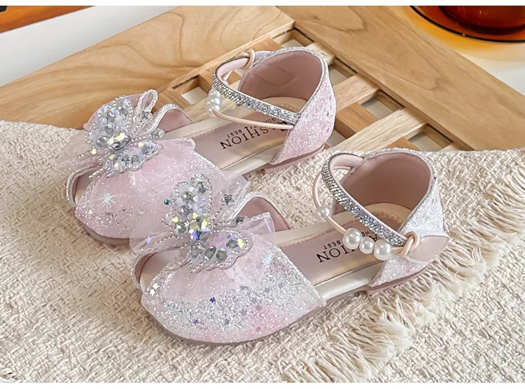 Mädchen-Sandalen im Prinzessinnen-Stil, Glänzende Schmetterlings-Kindersandalen, Sommer 2026 Neuheit, Tanzschuhe für Kinder mit Weicher Sohle – Detail 12