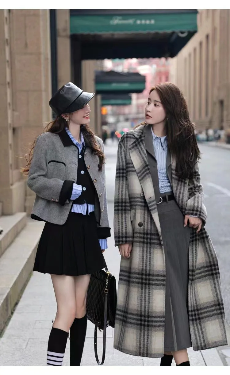 

Coat Women Double Sided Cashmere Short Korean Version Contrasting Wool Coat Woolen Coat