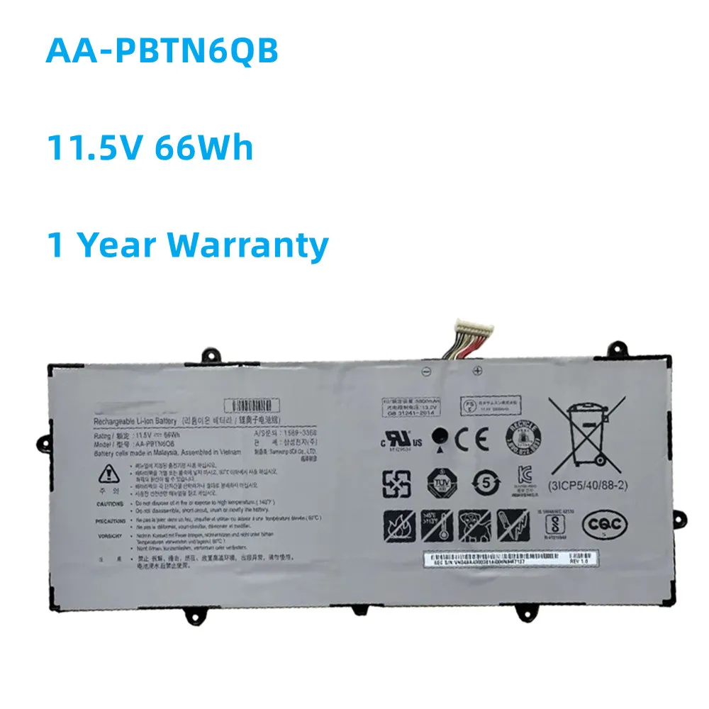 AA-PBTN6QB แบตเตอรี่ใหม่11.1V/11.5V 66Wh สำหรับ Samsung NT900X5N-L58L L58R L58SS NT900X5N-L59SS L58WS