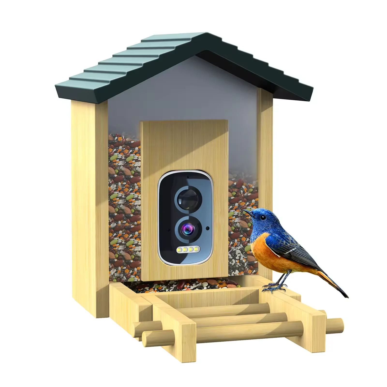 360 Degree Bird View 5MP Mini Smart Network CCTV Camera HD Solar Powered Bird Feeder Battery Operated CMOS Cloud For Home Bird