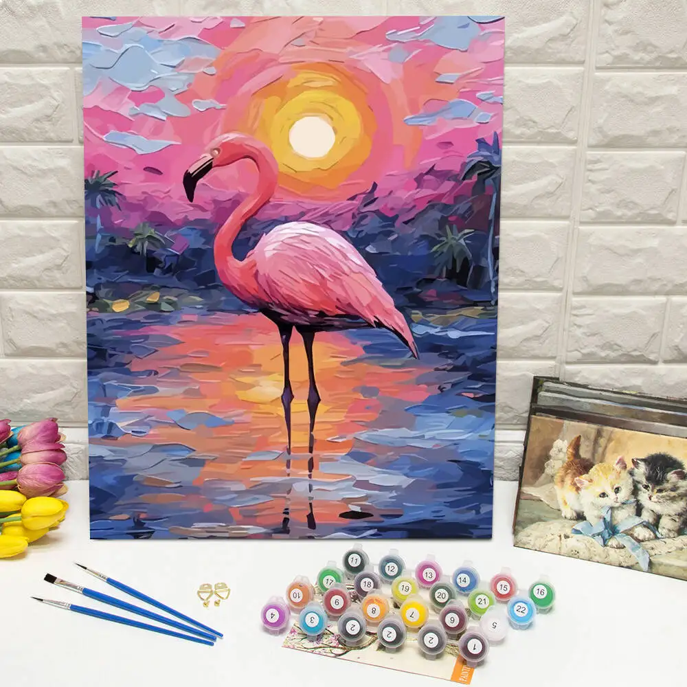 Ölgemälde nach Zahlen, Berglandschaft, DIY, digitale Malerei, Haus, Baum, Landschaft, Bild, Kunsthandwerk auf Leinwand, handgemaltes Geschenk