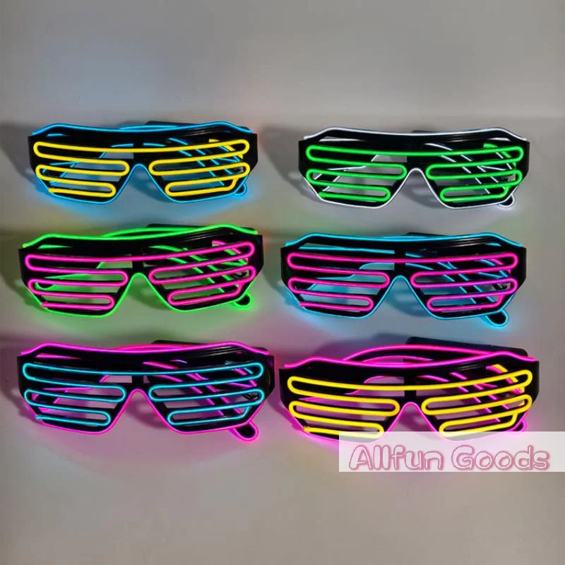 [TG835]Wireless LED Glowing Glasses Double Colors Cool Neon Glasses Glow-in-the-dark Colorful Luminous Glasses Party Jewelry