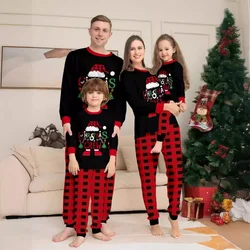 Merry Christmas Family Pajamas Set Parent-child Outfits Casual 2 Pieces Suit Baby Romper Warm Cute Soft Pajamas Family Xmas Look