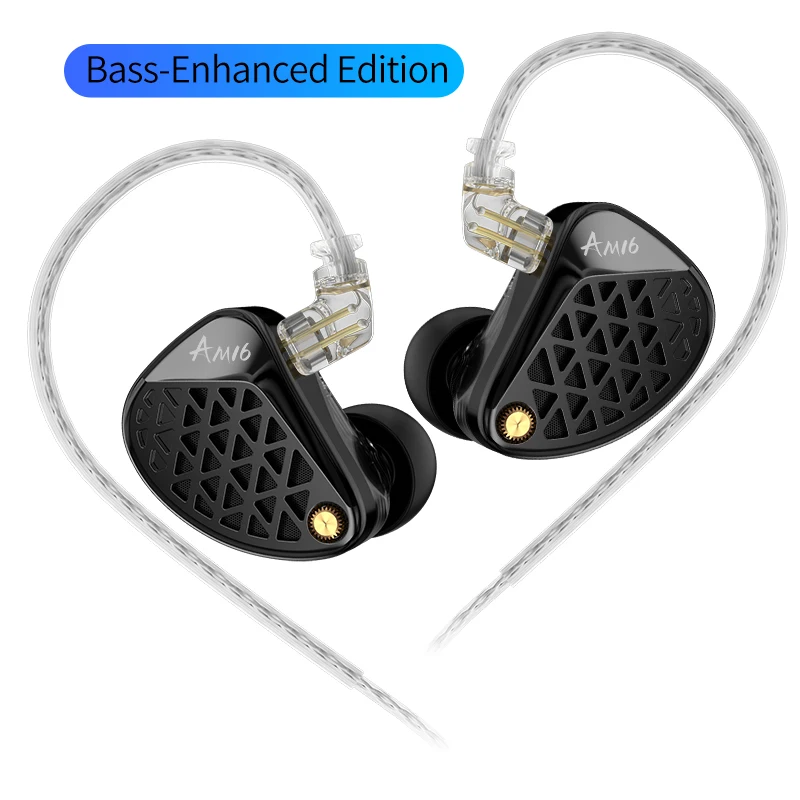KZ AM16 Ruisonderdrukkende oordopjes sporthoofdtelefoon in-ear bedrade hoofdtelefoon 16BA gebalanceerde armatuur HIFI basmonitor hoofdtelefoon