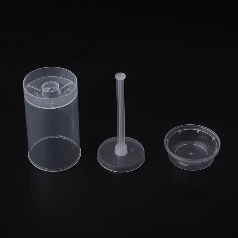 50 PCS Plastic Round Clear Push-Up Cake for Pop Easily Wash and Reuse for Wedding Birthday Part