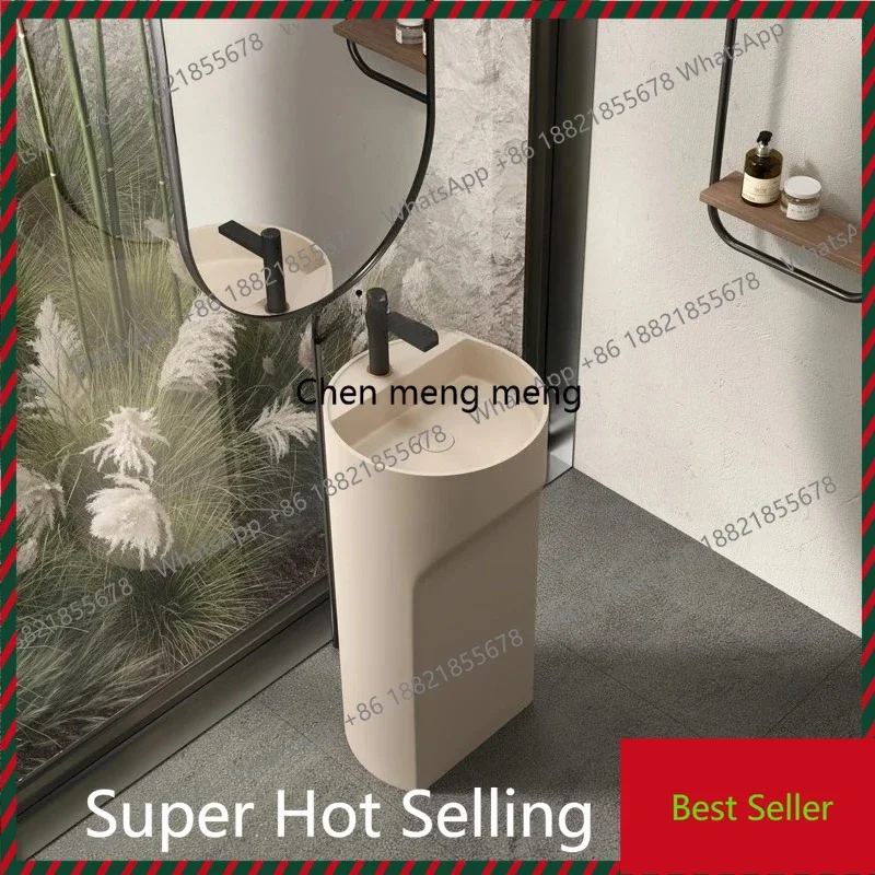 

ZZhotel bed and breakfast bathroom artificial stone wash basin integrated floor washing table column basin