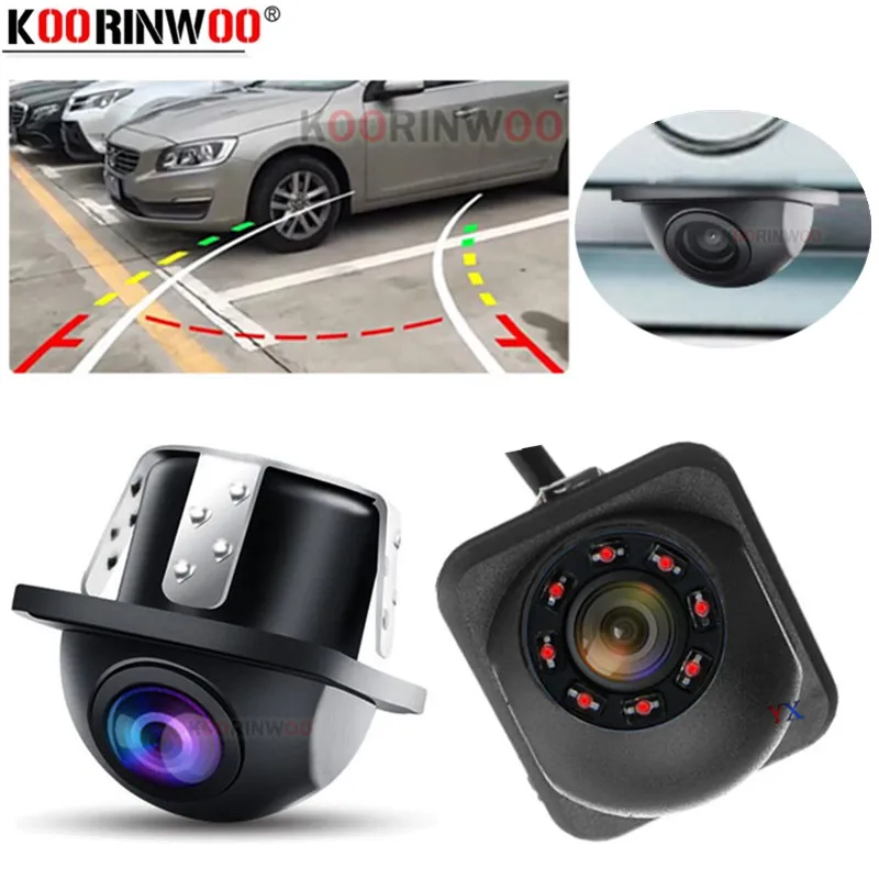 Koorinwoo Dynamic Trajectory Parking Line Car Rear View Reverse Infrared Lights Camera Night Vision For Car Monitor Andriod DVD