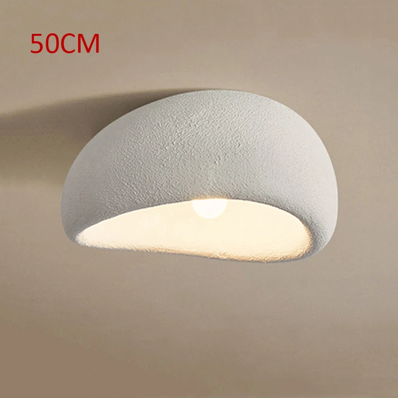 ​50CM Wabi Sabi Grey Popular Ceiling Light Nordic Simple White Room Living Room Commercial Clothing Store LED Decorative Lamp