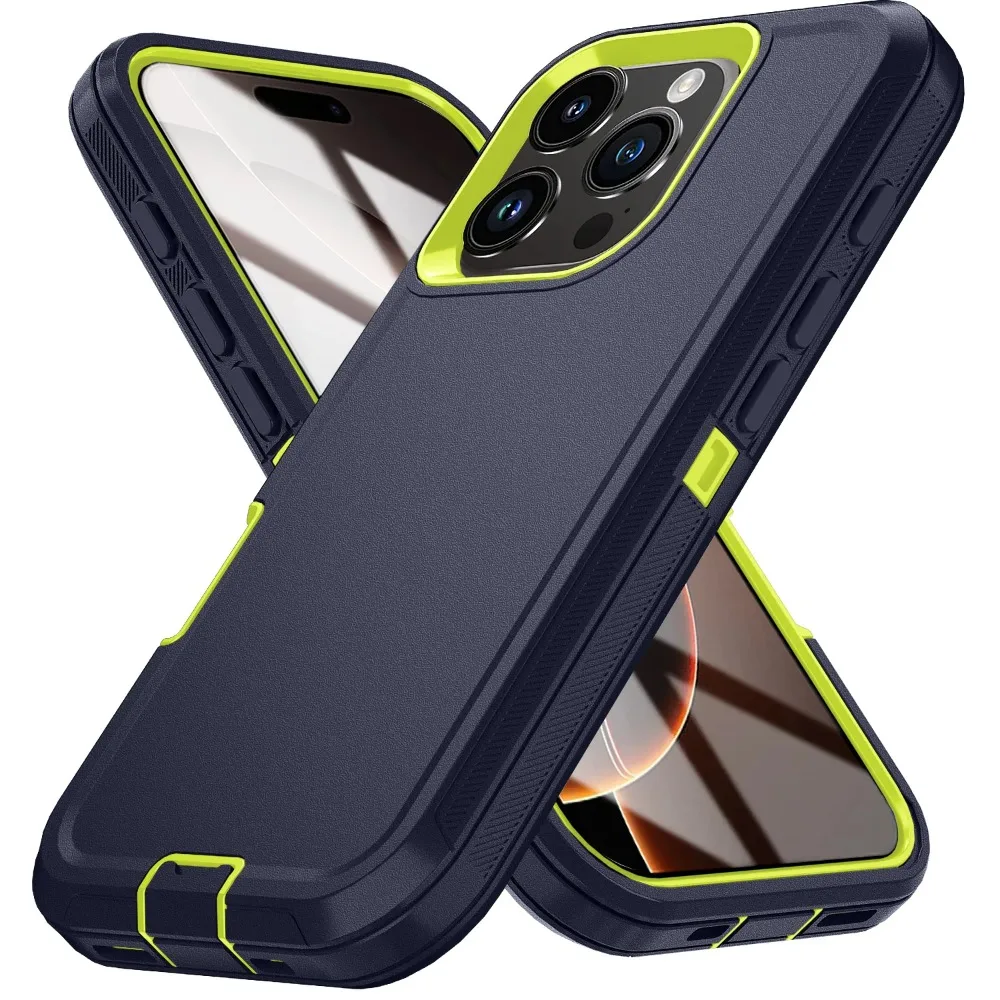 Shockproof Ott Armor Box Defender Phone Cases for IPhone 16 15 14 13 12 Mini Plus 11 Pro Max 16E Hard PC+TPU Stand Back Cover