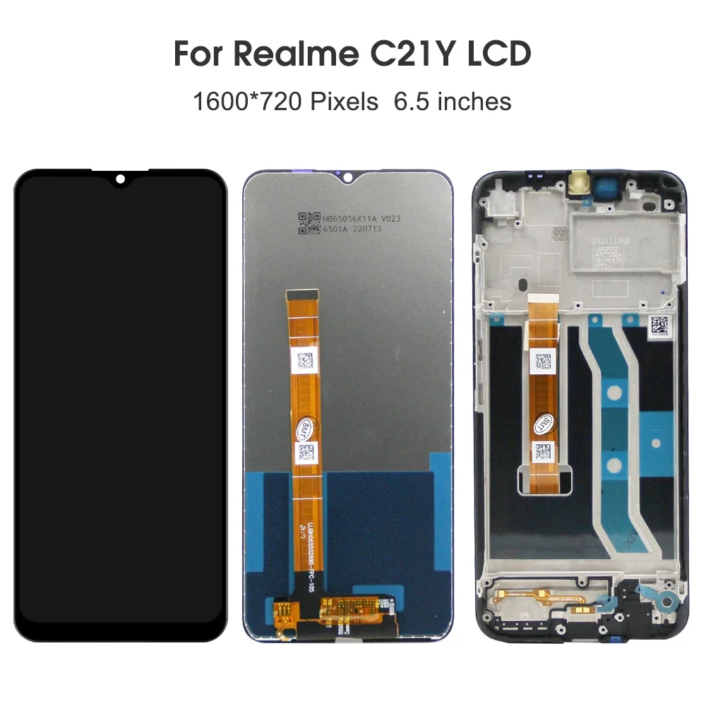 For OPPO Realme C21Y 6.5\'\'For RealmeC21Y RMX3261 RMX3263 LCD Display Touch Screen Digitizer Assembly Replacement