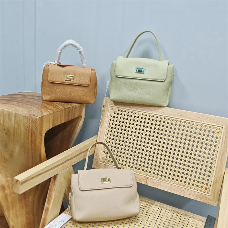 

Leather Tote Bag Women's Crossbody Bag Briti Sle Lo Bule Casual Single oulder Bag Small Size Square ape Pure Color