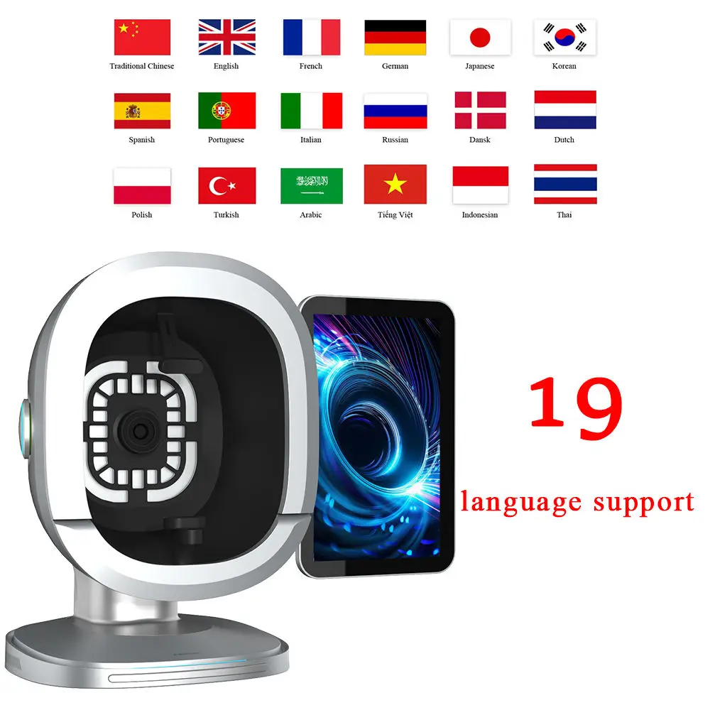 Bitmoji B3 AI Skin Analyzer 8 Spectral 3D Skin Detector Support 19 Languages 20 Dimensions Facial Skin Tester for Salon Spa