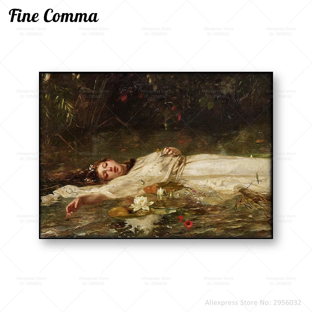 Ophelia Friedrich Heyser-pintura Vintage, póster, arte de pared, lienzo impreso, pintura antigua, impresión artística, regalo de decoración del hogar