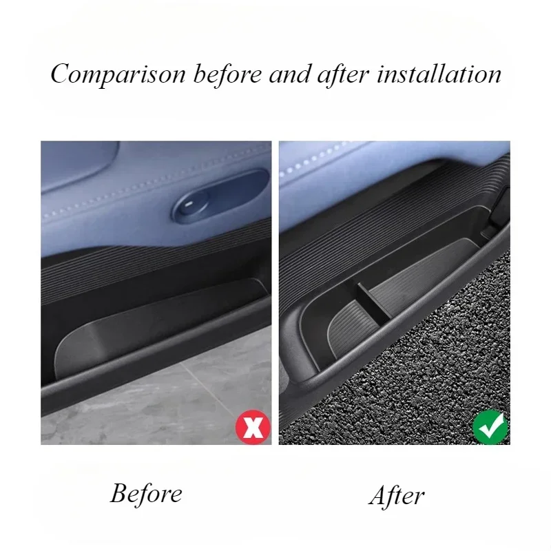 For Xpeng G6 Car Door Slot Storage Box Pad Tpe Soft Rubber Waterproof Storage Pad Water Cup Modified Interior Auto Accessories