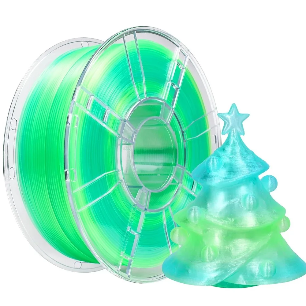 

Crystal Filament Color Change PLA 1.75mm 1kg 500g 250g 200g Clear Filament PLA Translucent 3D Printer Material PLA Blue Green