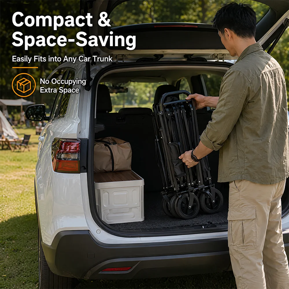 Outdoor Camping Klappbarer Wagen Mobiler Tragbarer Campsite-Transportwagen Outdoor-Markt-Trolley – Detail 7