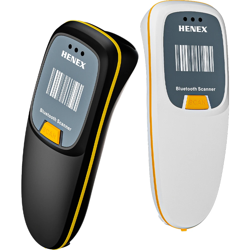 HENEX Wireless Bar Code Scanner Long Range BT Smart 2D Barcode Scanner Wireless 2D 1MP Mini Portable Handheld Scanner