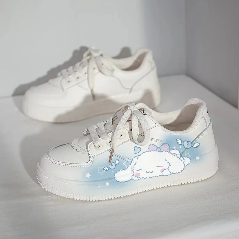 Anime Hello Kitty Kids Sneakers Kawaii Kuromi My Melody Cinnamoroll Cosplay Sports Shoes Cartoon White Shoes Kids Birthday Gift