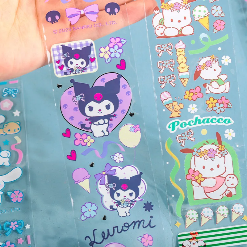 4/16pcs Sanrio taśmy Washi Cinnamoroll Kuromi melodia dla dzieci do szkoły Diy Scrapbooking materiały ręczne naklejki artykuły biurowe