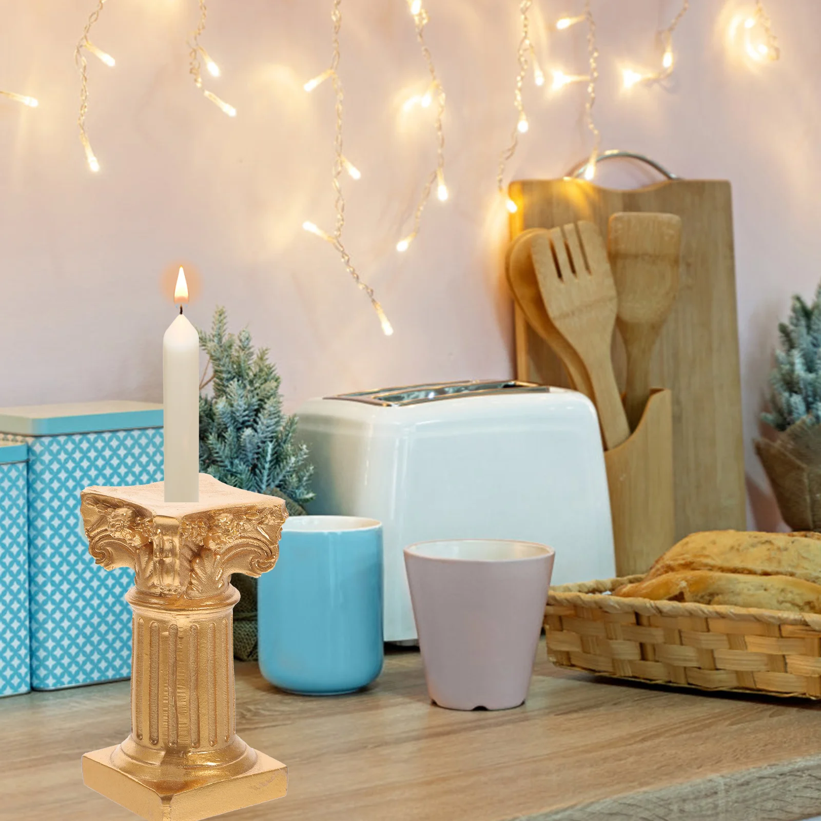 

3Pcs Roman Column Holder Mini Resin Pillar Statue Table Stand Home Decor Coffee Table Decoration