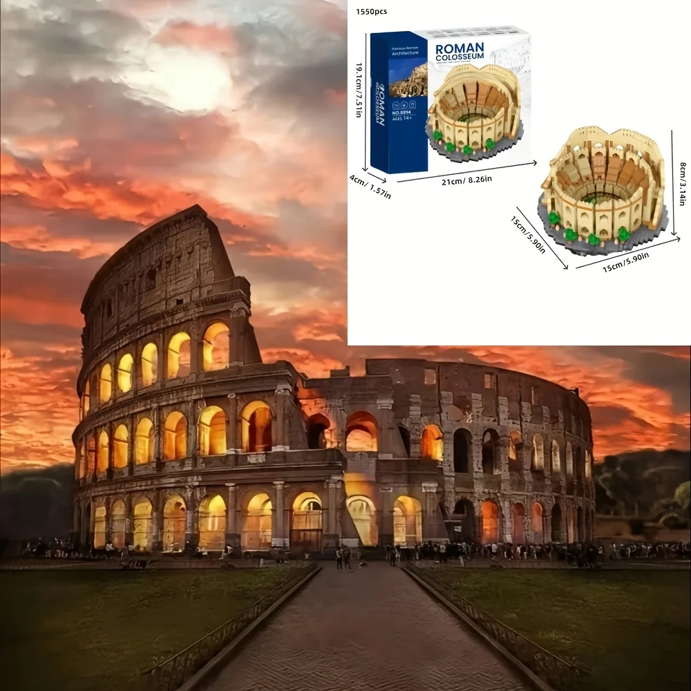 

Ancient Roman building block set! Representing timeless, romantic and immortal architectural combinations! 1550 Pieces