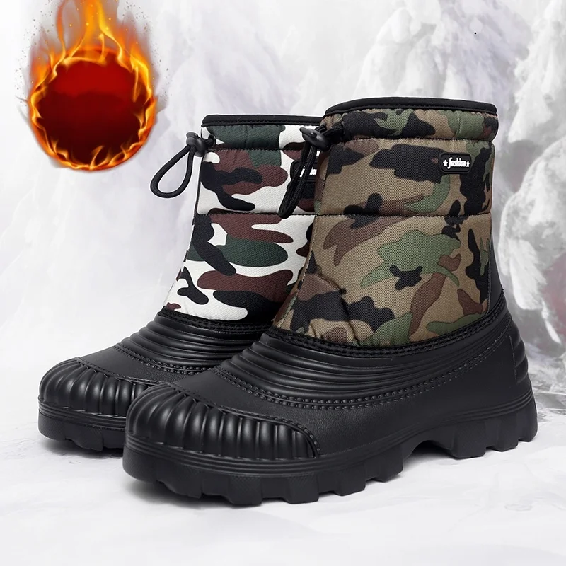 

Men's Large Size Cold-Proof Shoes, Outdoor Cotton Shoes, Fleece-Lined Warm Snow Boots
