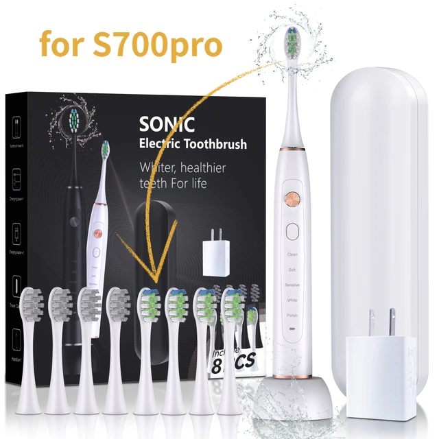 6 Stück/Set Ersatz-Zahnbürstenköpfe für Sarmocare S100 S700 S710 Ultraschall-Schallzahnbürsten, Weiche Bürstenköpfe – Detail 7