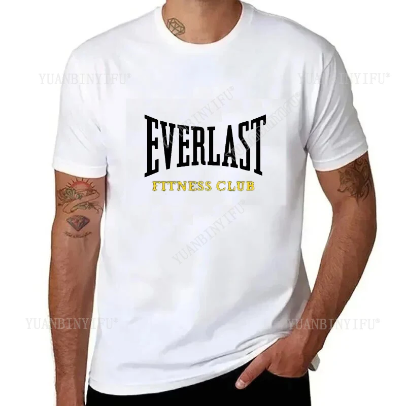 New Listing Classic Everlast Boxing Logo Printed T-shirt Short-sleev O-neck Top Unisex Casual Streetwear