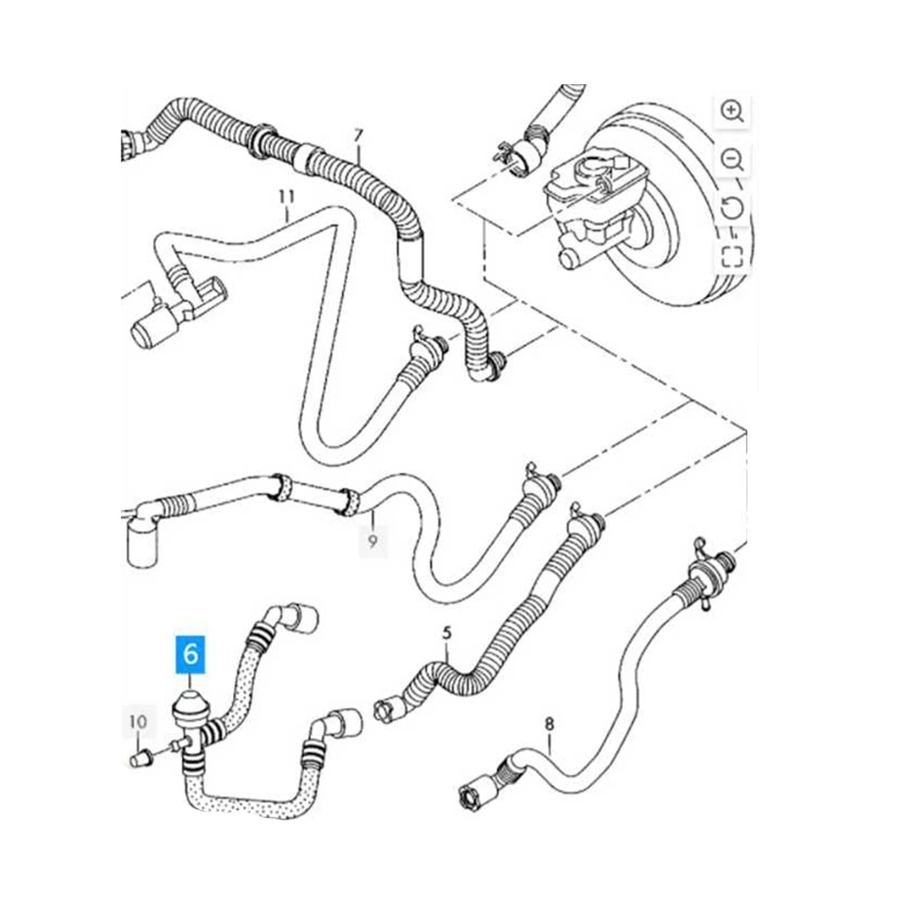 

L10A Vacuum Hose 1K0612041GM Brake Booster Pipe For Skoda Golf 1K0612041BM 1K0612041CH