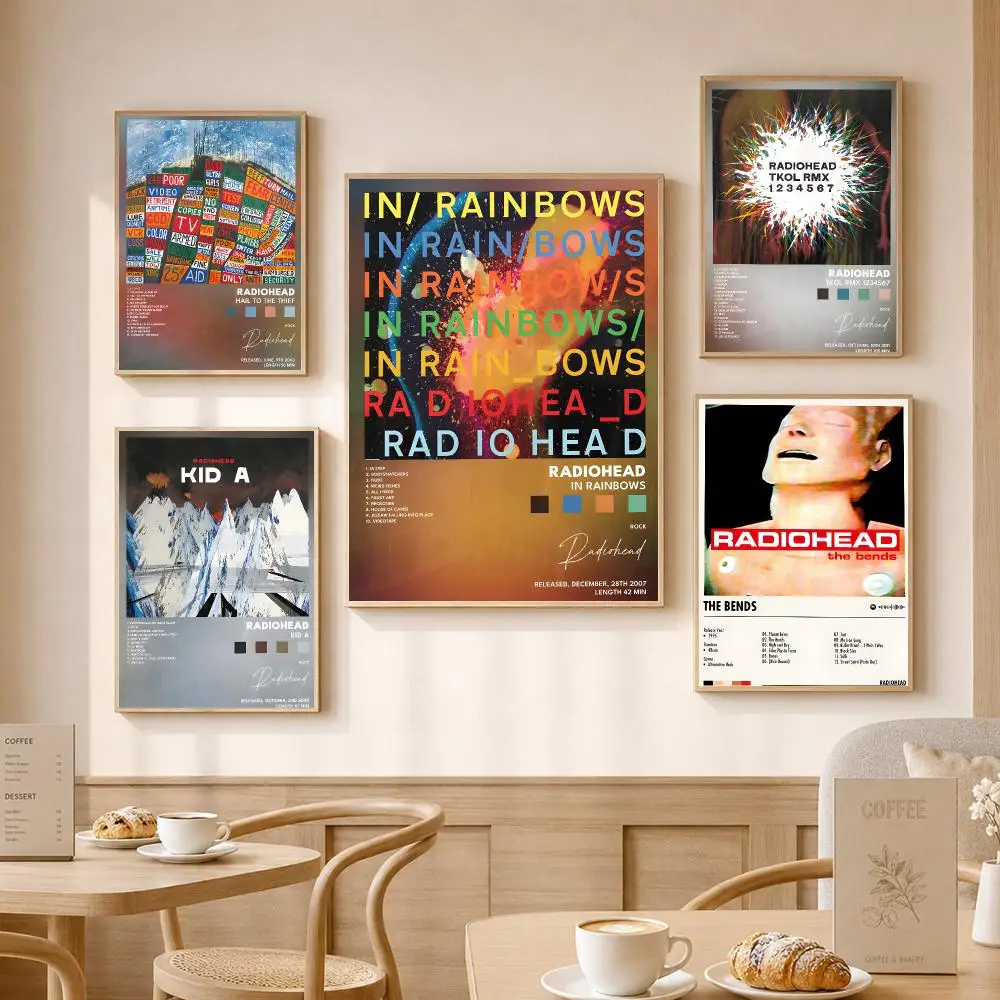 Popular Music Rock Band R-Radiohead Poster High-Definition With Textured Finish Modern Style For Hallway Wall Art Decor