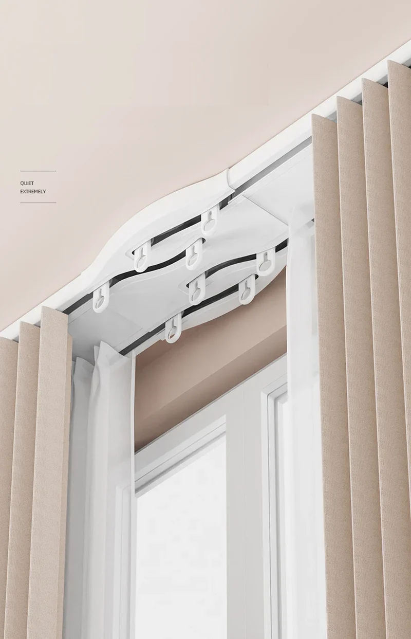 fy- Luxurious Thick Double Rails Ceiling Track with Anti-Leakage Light  Unique Cross Device Ceiling Installation Include Pulleys