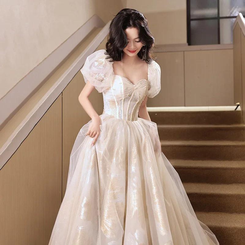 Evening Dress Female 2025 New Style Celebrity Birthday Princess Dress Adult Ceremony Graduation Banquet Host Evening Dress