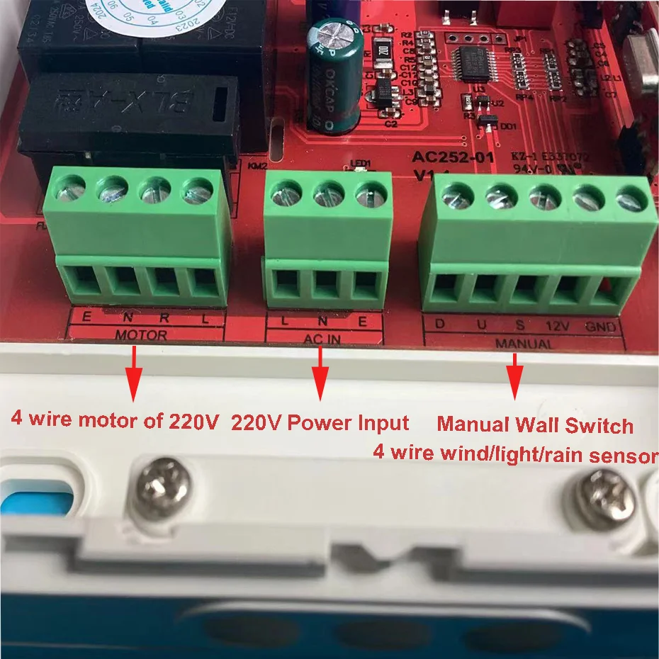 A-OK AC252-01 External Radio Receiver for 4 wire motor of AC230V/4 wire wind light rain sensor,AC230V 50HZ,RF433.92mhz  Receiver - Image 3