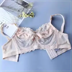 Sexy Lace Push Up Women Stick On Bra Underwear Underwire Bralette Plus Size BH B C D E F G H Cup 34 36 38 40 42 44 46 48