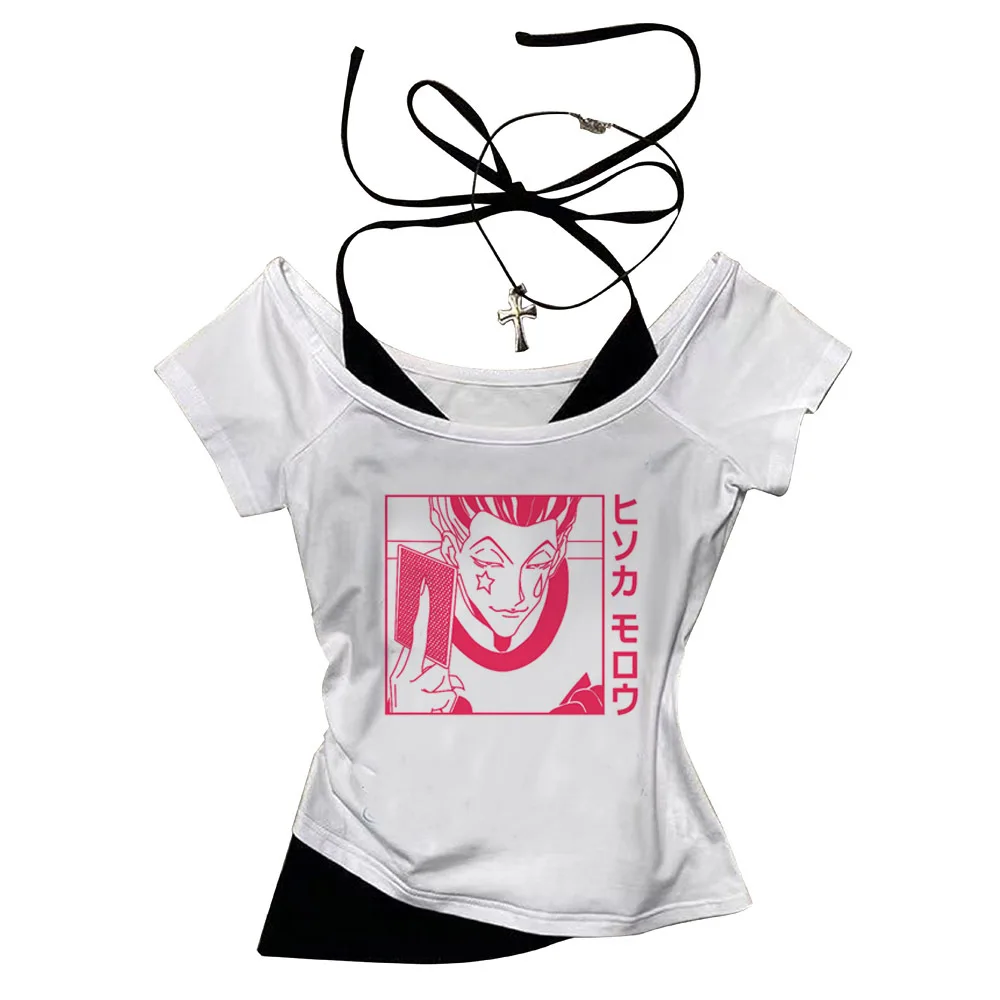 Hunter x Hunter Killua Zoldyck Hisoka Kurapika Gon crop top 2025 gothic  summer Aesthetic babydoll harajuku teens tees