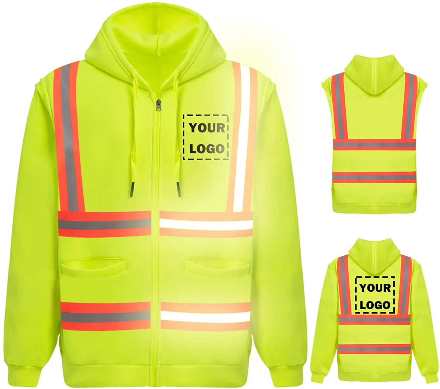 Safety hoodie sweatshirt hi vis pullover hoodies fluorescence Embroidery Stitchwork outdoor worker hoodie