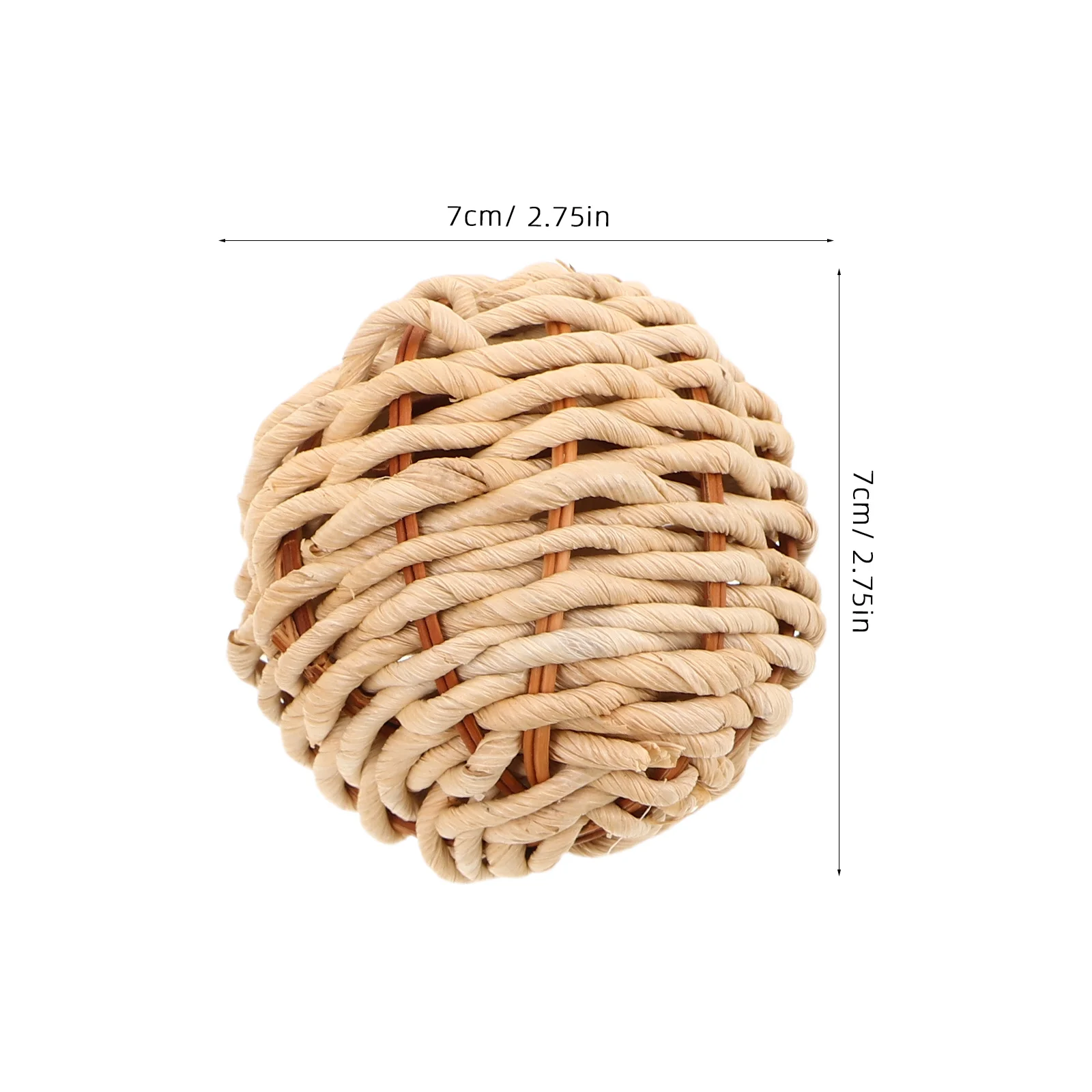 4Pcs Handwoven Natural Grass Balls Chewing Balls for Rabbits Hamsters Chinchillas Guinea Pigs Small Pets Indoor Outdoor