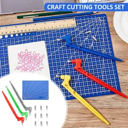 Craft Cutting Tools Kit 360 Degree Rotating Gyro Cutting Tools Art Cutting Tools with Cutting Pen 15/30/45 Degree Blades Cutting