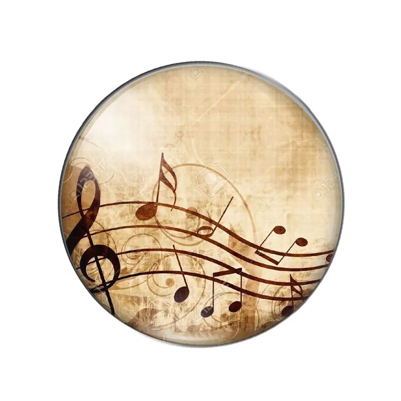 New Music notes Beauty 10pcs 10mm/12mm/18mm/20mm/25mm Round photo glass cabochon demo flat back Making findings ZB0680