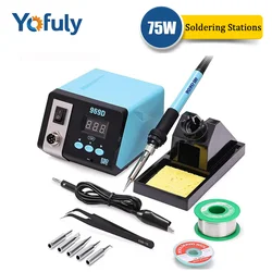 Yofuly 75W Electric Soldering Iron Dual Digital Display Soldering Station Welding Station Welding Maintenance Tool Accessories