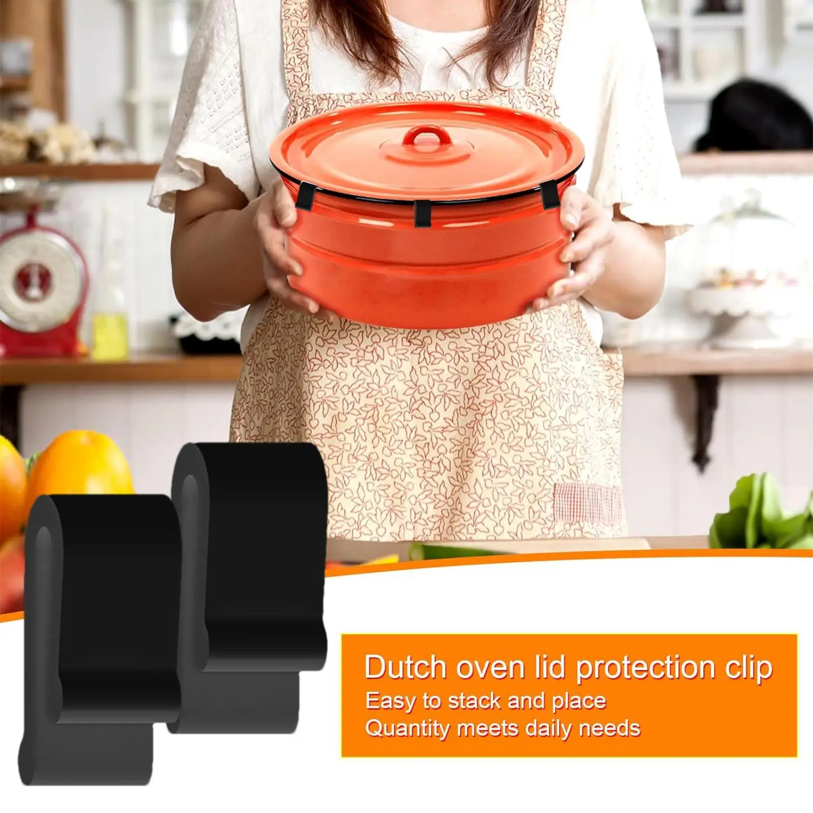 8PCS Oven Lid Flexible Bumper Protector Clips Food grade silicone cookware clip for Cookware Protectors for Oven Pots