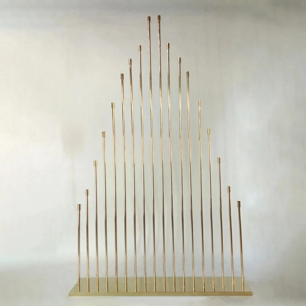 2/5 Stück 18 cm hohe goldene Strohlampen für Hochzeitsbühnen-Dekoration, Weihnachtsfeier, elektronische Kerzendekoration – Detail 3