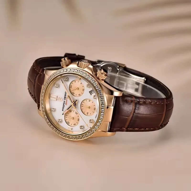PAGANI DESIGN Women Automatic Quartz Watches Luxury Sapphire Glass Waterproof Watch Multifunctional Chronometer Gift With Box