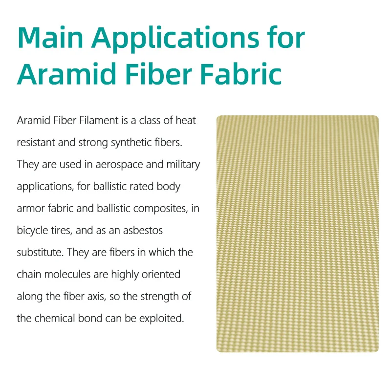 Aramid Fiber Cloth Plain Weave Fabric 240gsm 0.24 Thickness Yellow Cloth  High Strength