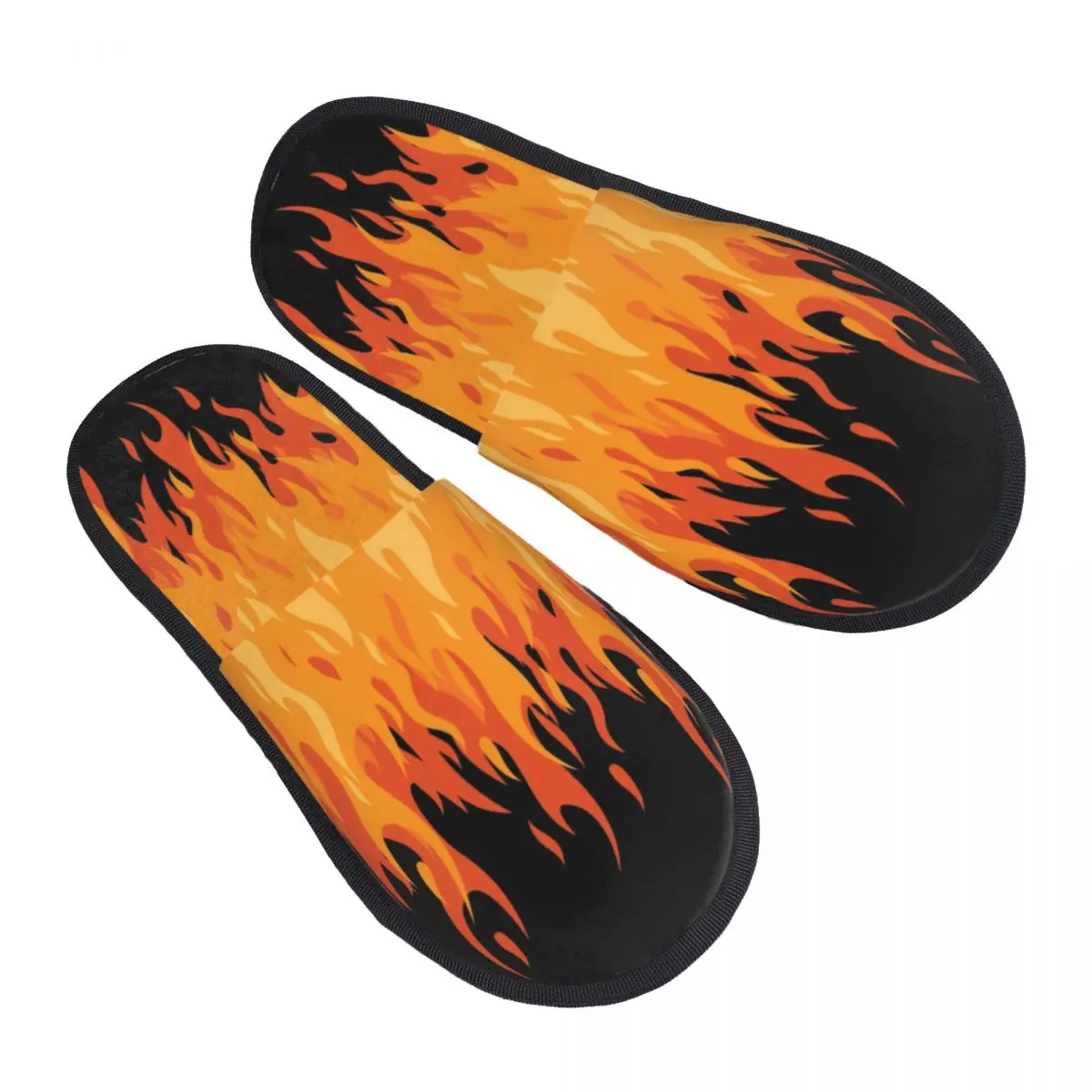 

Изготовленные на заказ тапочки из пены с эффектом памяти Big Fire Orange Flames, женские мягкие теплые винтажные домашние тапочки с горящим пламенем