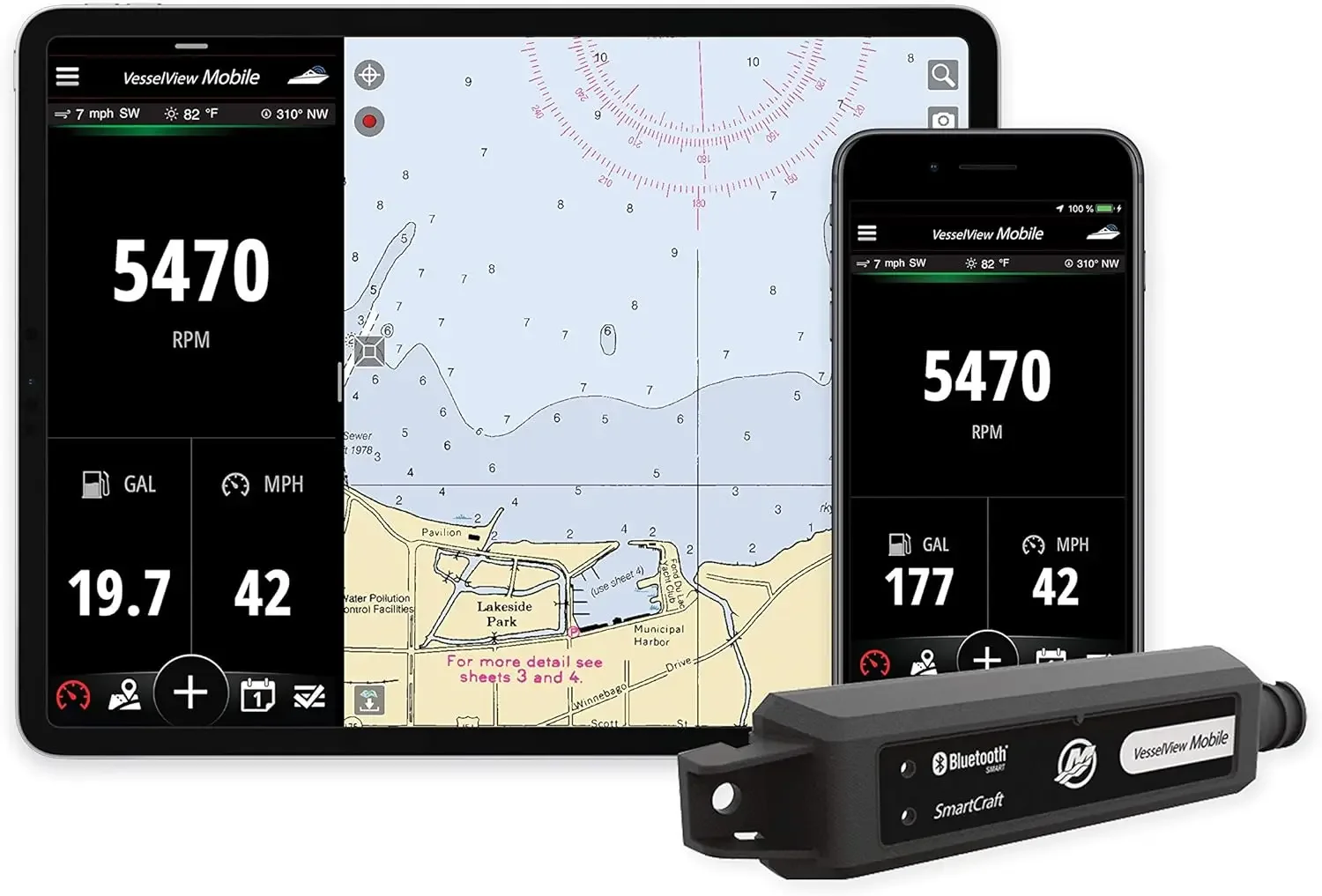 Connected Boat Engine System for iOS and Android Devices