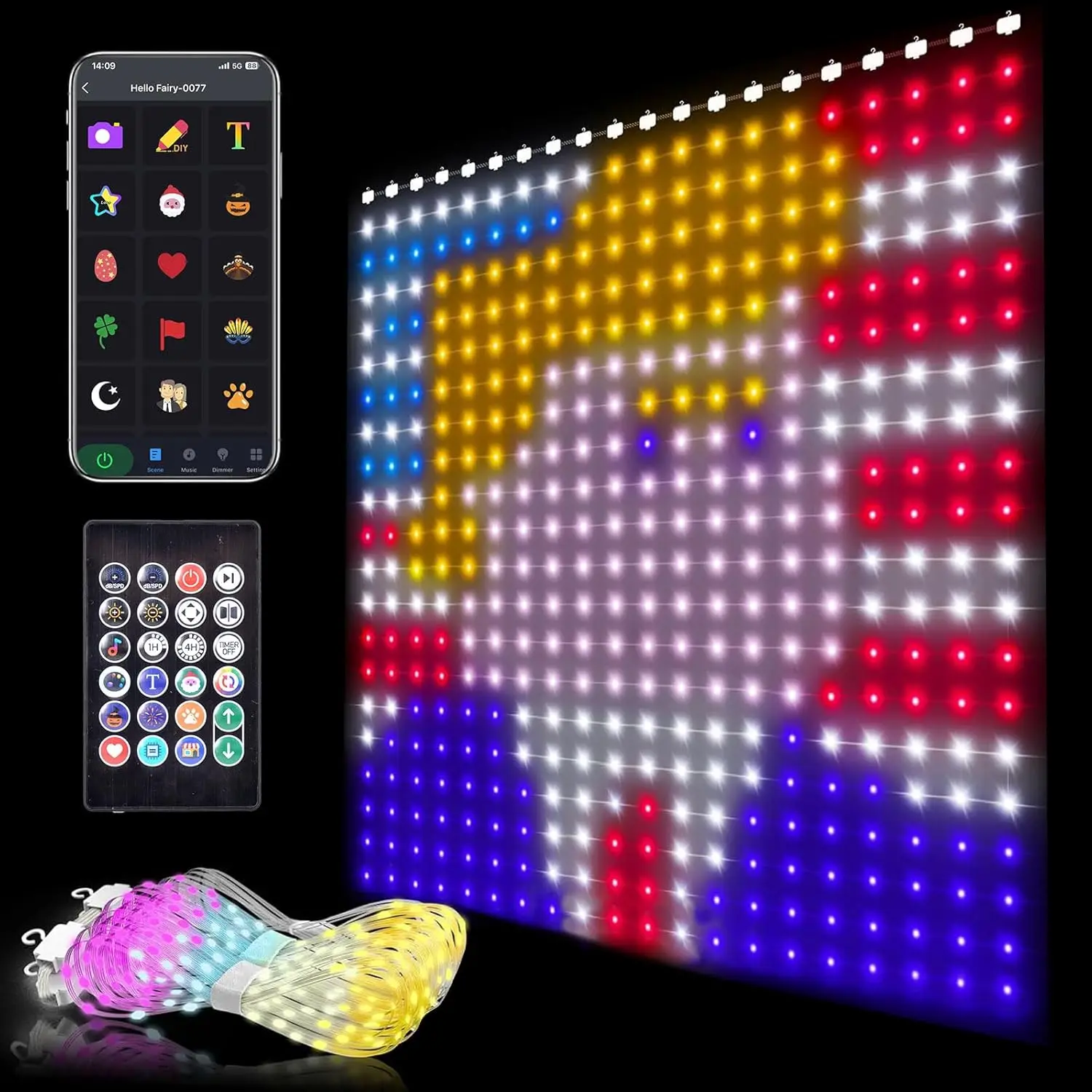 400 المصابيح أضواء الستار الذكية بلوتوث التطبيق LED سلسلة RGB الجنية أضواء DIY الموسيقى تغيير عرض لنافذة غرفة نوم الديكور