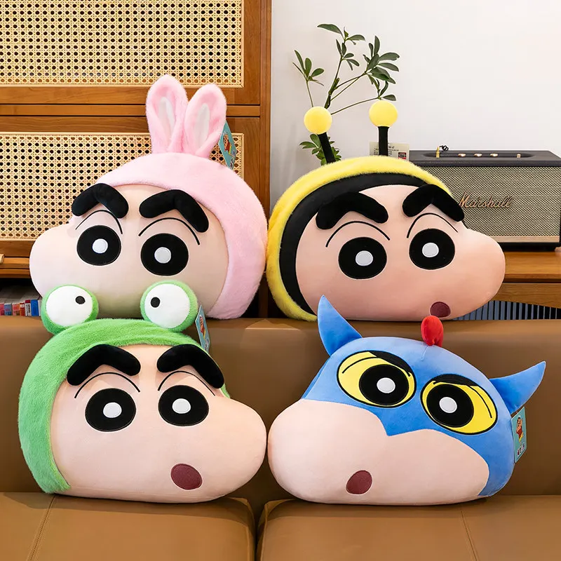 

Плюшевая игрушка Crayon Shin-Chan в костюме лягушки, мягкая подушка для спины, мягкая кукла, подарок на день рождения, украшение для дома, дивана, подарочные игрушки