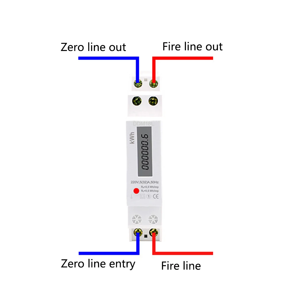Watt Hour LCD Display Din Rail Digital Energy Meter Electric Measurement with Backlight Clearly Voltage Repair Tools
