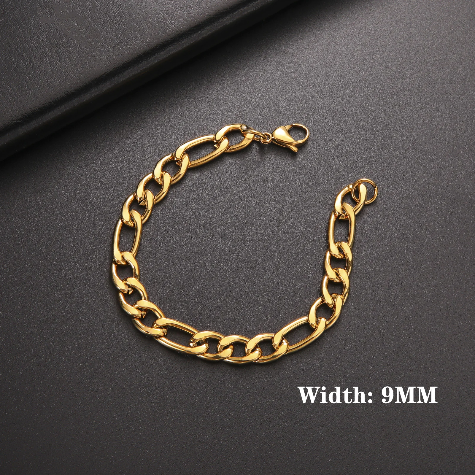 Lucktune Figaro-Kettenarmband für Männer und Frauen, Edelstahl, Breite 3–10 mm, Armbänder, Punk-Schmuck, Paar-Geschenk, Pulsera Hombre, Neu – Detail 28